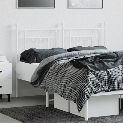 Metallinen sängynpääty valkoinen 135 cm