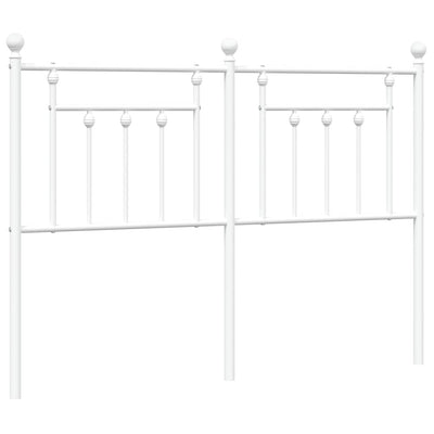 Metallinen sängynpääty valkoinen 140 cm
