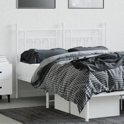 Metallinen sängynpääty valkoinen 140 cm