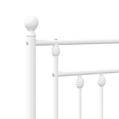 Metallinen sängynpääty valkoinen 140 cm