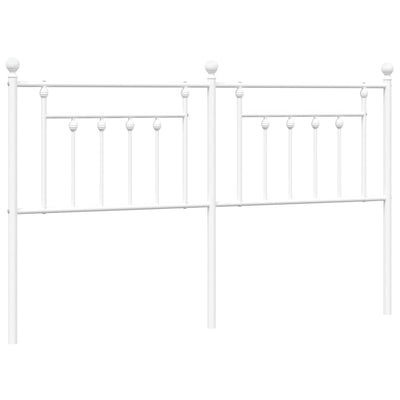Metallinen sängynpääty valkoinen 160 cm