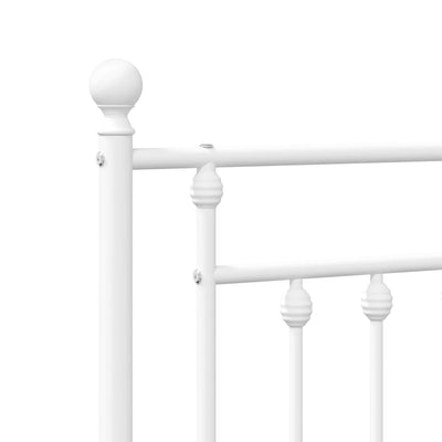 Metallinen sängynpääty valkoinen 160 cm