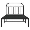 Musta metallinen sängynrunko päädyllä Nedealca 100x200cm