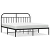 Musta metallinen sängynrunko päädyllä Nedealca 183x213cm