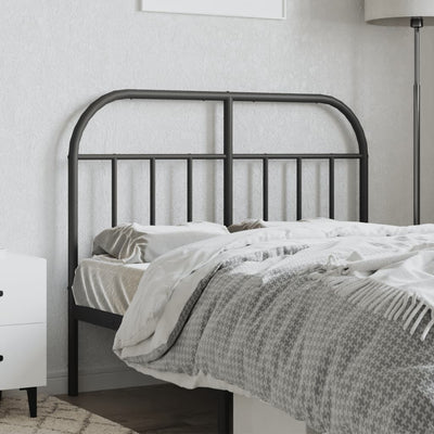 Metallinen sängynpääty musta 120 cm