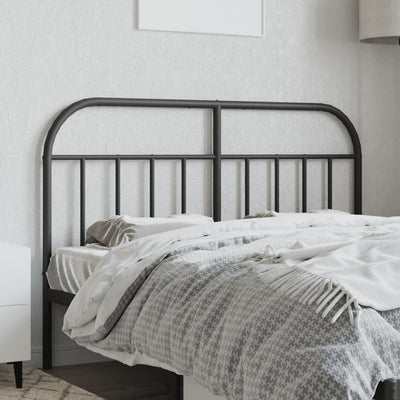 Metallinen sängynpääty musta 150 cm