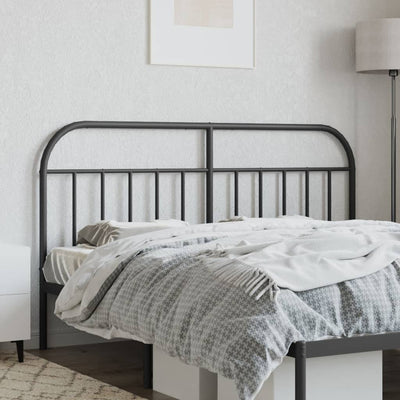 Metallinen sängynpääty musta 160 cm
