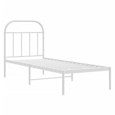 Metallisängynrunko ilman patjaa päätylevy valkoinen 75x190 cm