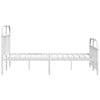 Valkoinen metallinen sängynrunko päädyillä Nedealca 160x200cm