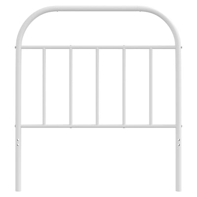 Metallinen sängynpääty valkoinen 80 cm