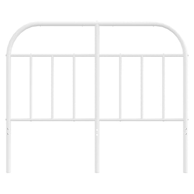 Metallinen sängynpääty valkoinen 120 cm