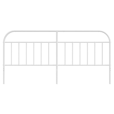 Metallinen sängynpääty valkoinen 200 cm