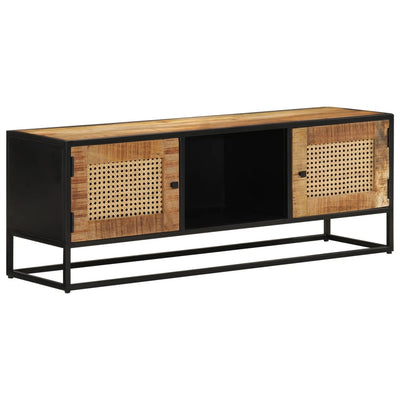 TV-taso 110x30x40 cm täysi mangopuu ja rauta