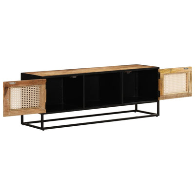 TV-taso 110x30x40 cm täysi mangopuu ja rauta