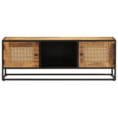 TV-taso 110x30x40 cm täysi mangopuu ja rauta