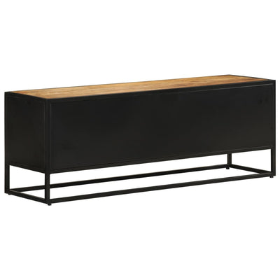 TV-taso 110x30x40 cm täysi mangopuu ja rauta