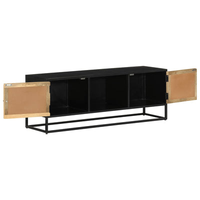 TV-taso 110x30x40 cm täysi mangopuu ja rauta