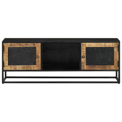 TV-taso 110x30x40 cm täysi mangopuu ja rauta