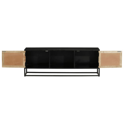 TV-taso 110x30x40 cm täysi mangopuu ja rauta