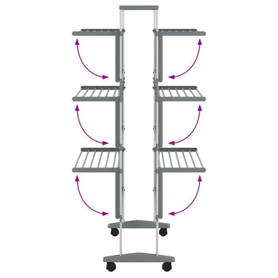 Alumiini pyykinkuivausteline Karoline 89x64x129cm (pyörillä)