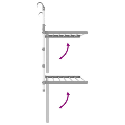 Kuivausteline parvekkeelle Ghioc 54x25x42cm (alumiini)