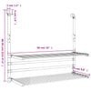 Kuivausteline parvekkeelle 89x25x(60-95) cm alumiini