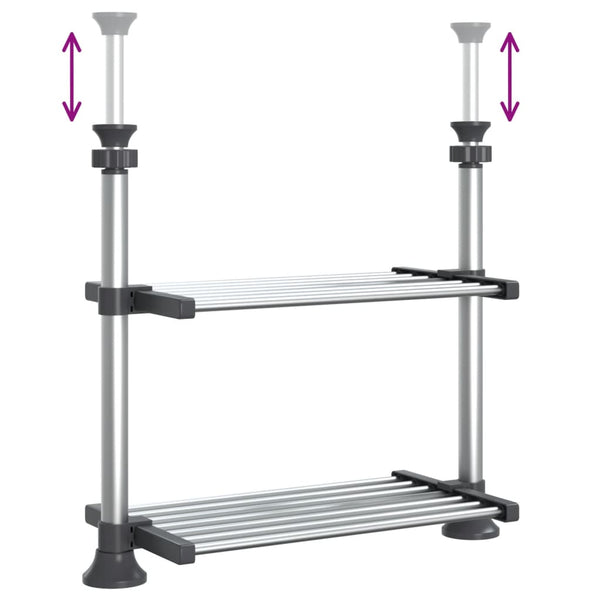 Keittiöhylly 50x25x(50-70) cm alumiini