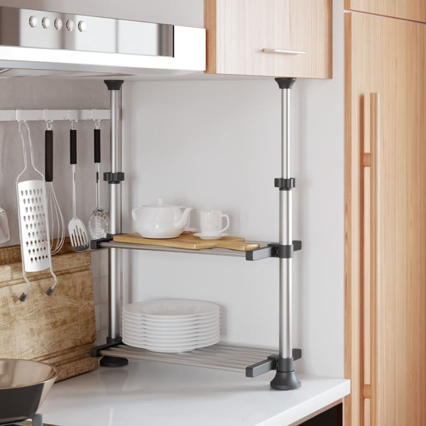 Keittiöhylly 50x25x(50-70) cm alumiini