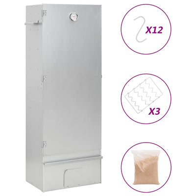 Galvanoitu teräs bbq savustinuuni Ghiulfer 44,5x29x110cm (puulastuilla)