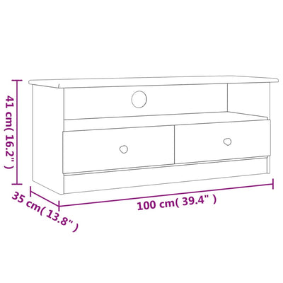 TV-taso laatikoilla ALTA 100x35x41 cm täysi mänty
