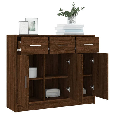 Senkki ruskea tammi 91x28x75 cm tekninen puu