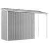 Vaaleanharmaa puutarhavaja lisäkatolla Nafsica 277x110,5x181cm (teräs)