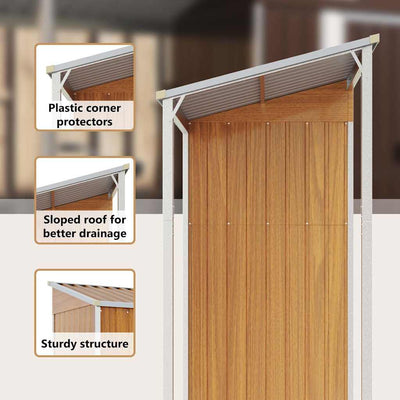 Vaaleanruskea puutarhavaja lisäkatolla Nafsica 277x110,5x181cm (teräs)