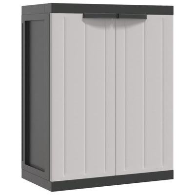 Puutarhan varastokaappi harmaa ja musta 65x37x85 cm PP