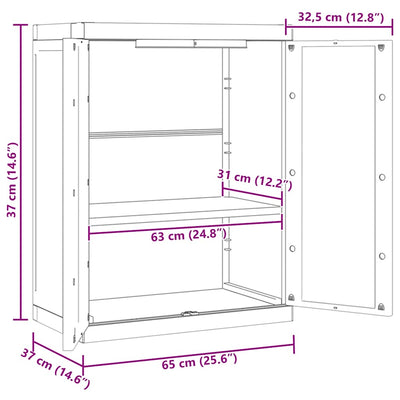 Harmaa ja musta puutarhan varastokaappi Iecret 65x37x85cm (pp)