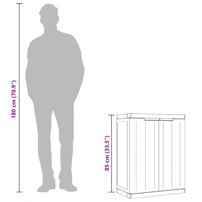Harmaa ja musta puutarhan varastokaappi Iecret 65x37x85cm (pp)