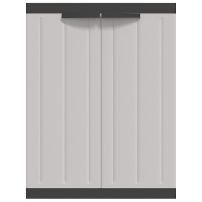 Puutarhan varastokaappi harmaa ja musta 65x37x85 cm PP