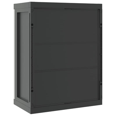 Puutarhan varastokaappi harmaa ja musta 65x37x85 cm PP