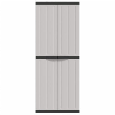 Puutarhan varastokaappi harmaa ja musta 65x37x165 cm PP