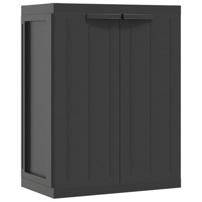 Puutarhan varastokaappi musta 65x37x85 cm PP