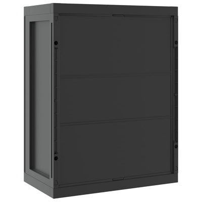 Puutarhan varastokaappi musta 65x37x85 cm PP