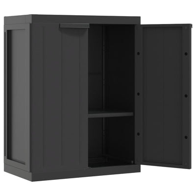 Puutarhan varastokaappi musta 65x37x85 cm PP