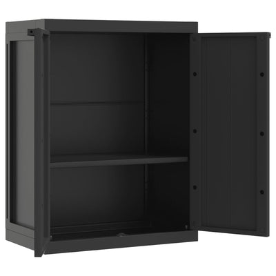Puutarhan varastokaappi musta 65x37x85 cm PP