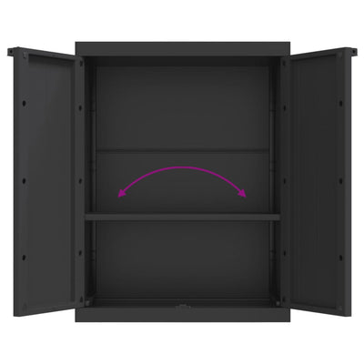Puutarhan varastokaappi musta 65x37x85 cm PP