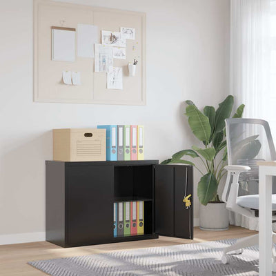 Musta arkistokaappi Meyer 90x40x70cm (teräs)