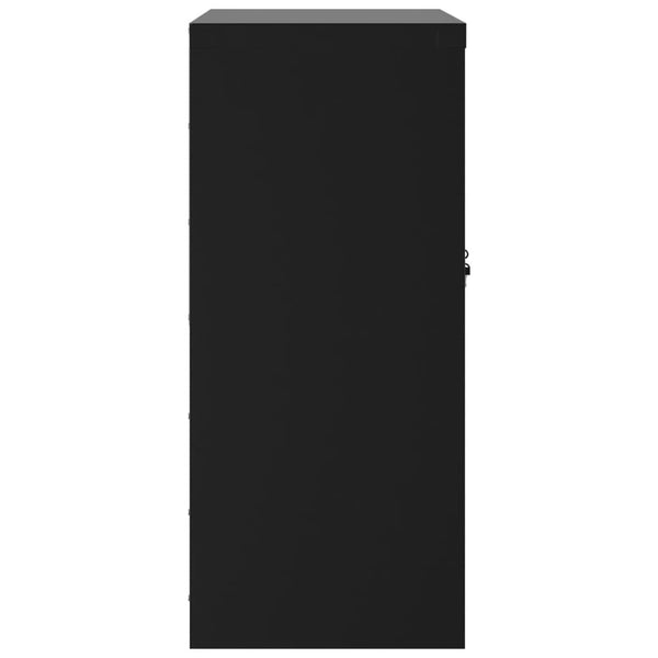 Arkistokaappi musta 79x40x90 cm teräs