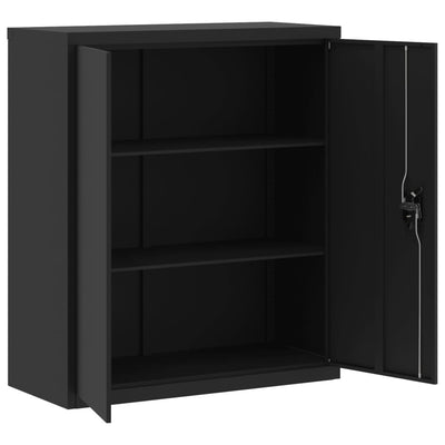 Arkistokaappi musta 90x40x105 cm teräs
