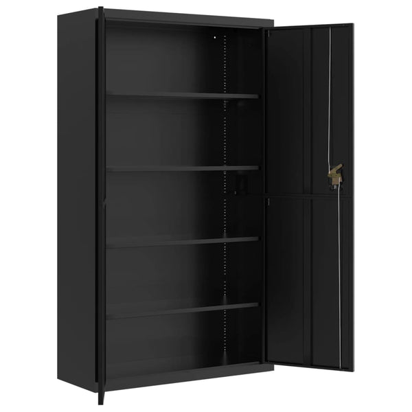 Arkistokaappi musta 105x40x180 cm teräs