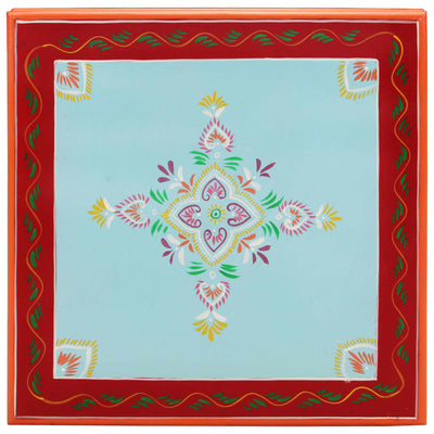 Sininen sohvapöytä Rahmi (käsinmaalattu mangopuu)