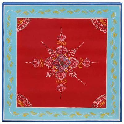 Punainen sohvapöytä Rahmi (käsinmaalattu mangopuu)